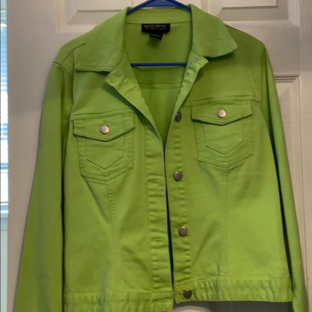 Metro Style lime green jean jacket